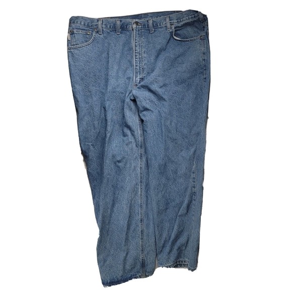 Carhartt Men's Relaxed Fit Blue Jeans B17-STW Blue Denim Medium Wash Size 48x30 - Picture 2 of 10
